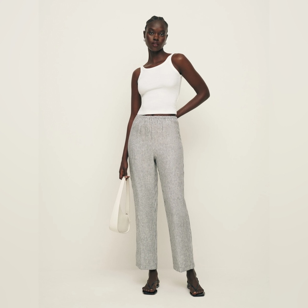 Reformation Petites Remi Cropped Linen Pant Vineyard - Size XSP